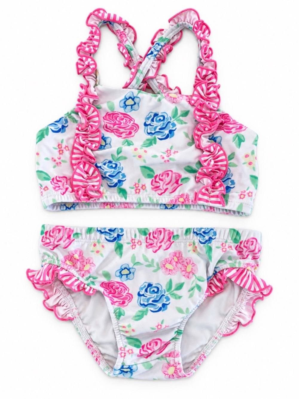 Classic Whimsy Floral Ruffle Bikini Set Size 6